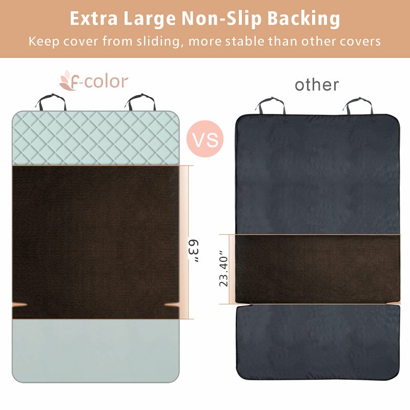 F-color SUV Cargo Liner for Dogs, Water Resistant Pet Cargo Cover Dog Seat Cover Mat for SUVs Sedans Vans with Bumper Flap Protector, Non-Slip, Large Size Universal Fit, Grey - Image 3